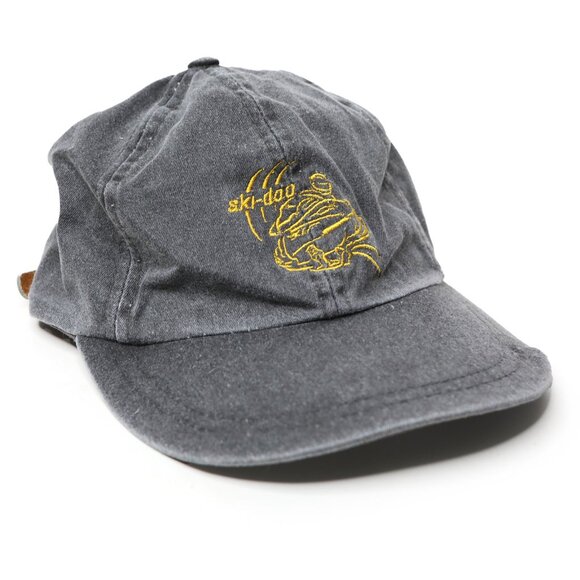 Vintage Ski-Doo Cotton Baseball Cap Hat - Grey & Yellow Adjustable Back Strap - Picture 12 of 12